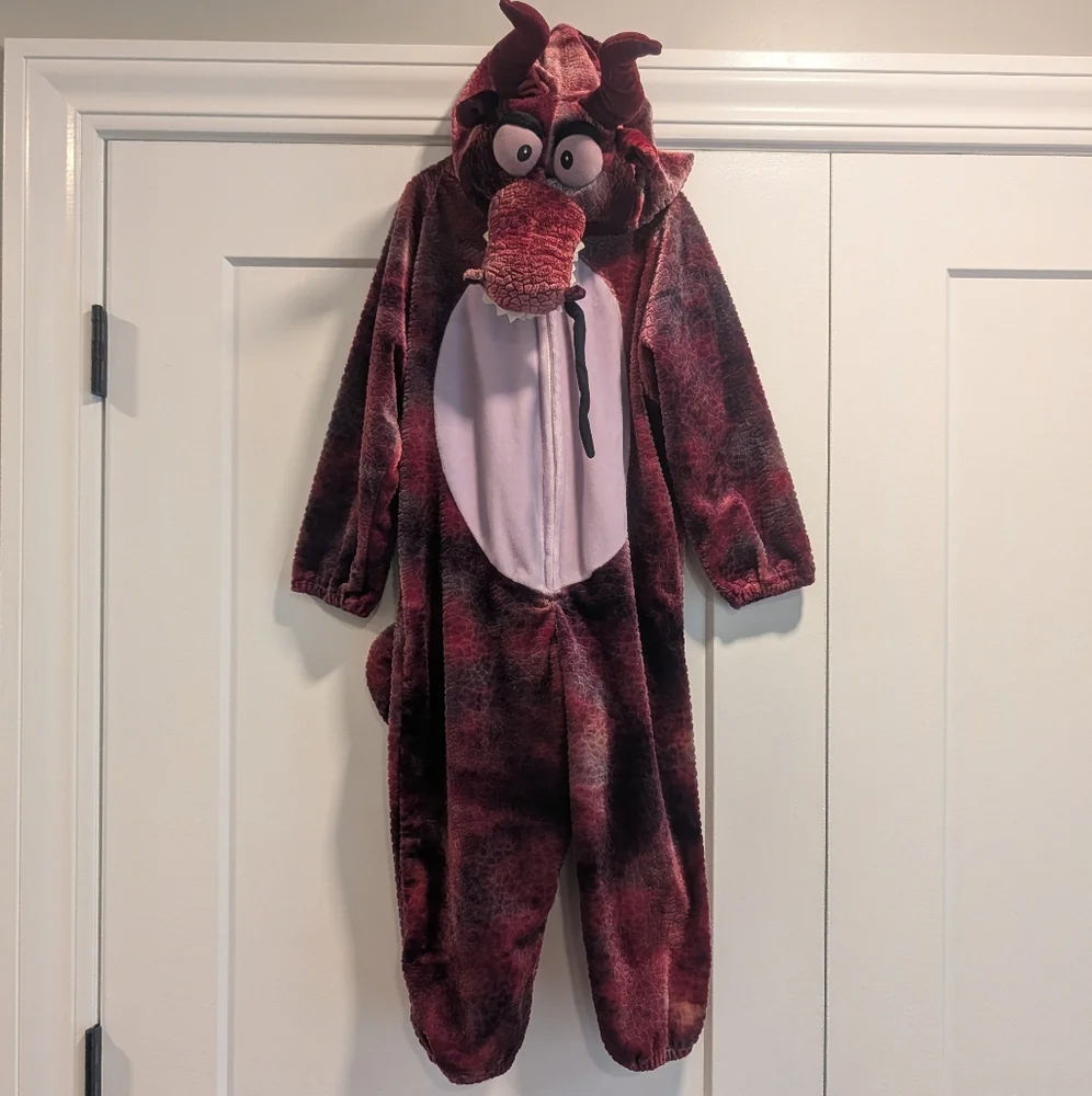 Kids Red Dragon Onesie Halloween Costume Size 4-5